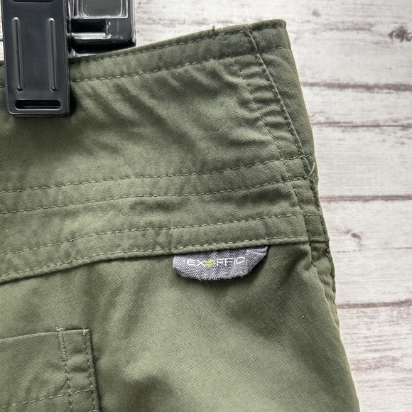 Exofficio Pants 12 Womens Insect Shield Nylon Stretch Roll Up Hiking Olive Green - Picture 9 of 11